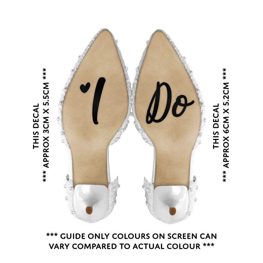 Wedding Day Shoe Decals - "I Do" & "Me Too" (BLACK)