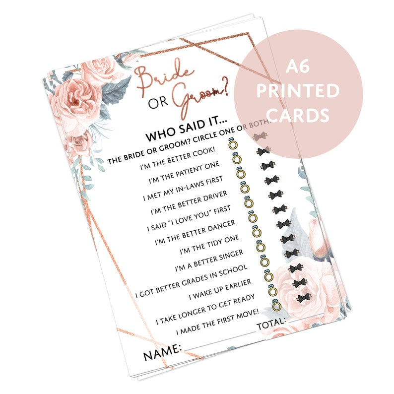 Bridal Shower Games (3 Game Set) - Set 1