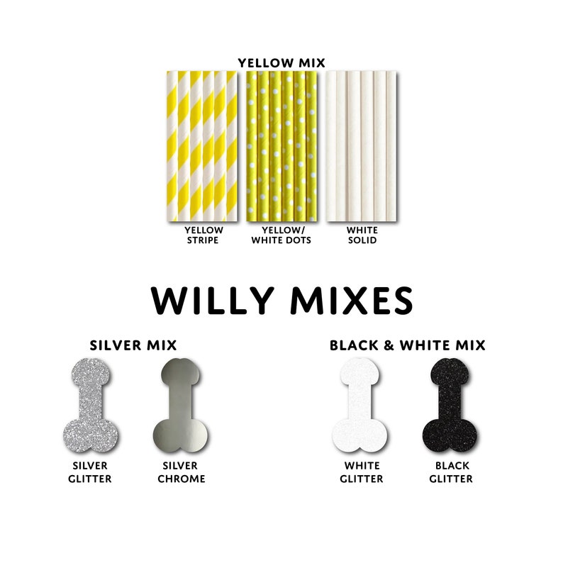 6 Pack of Penis Drinking Straws | Paper Penis Straws | Hens Night Straws | Bridal Shower Straws | Hen Party Novelty Straws | Willy Straws