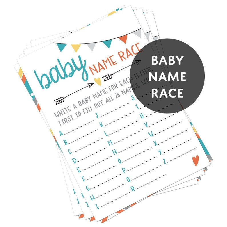 3 x Baby Shower Games Bundle (5 Player Pack. 3 Games = 15 Cards) | Baby Bucket List | Would She Rather? | Baby Name Race