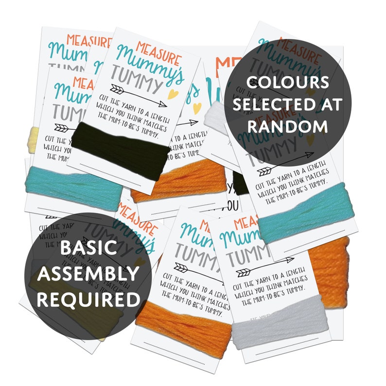 5 x Guess Mummy's Tummy Baby Shower Game Cards | Measure Mummy's Tummy Baby Sprinkle Game | Baby Sprinkle Games | Gender Neutral