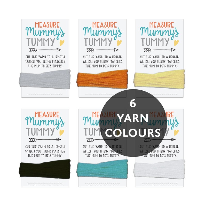 5 x Guess Mummy's Tummy Baby Shower Game Cards | Measure Mummy's Tummy Baby Sprinkle Game | Baby Sprinkle Games | Gender Neutral