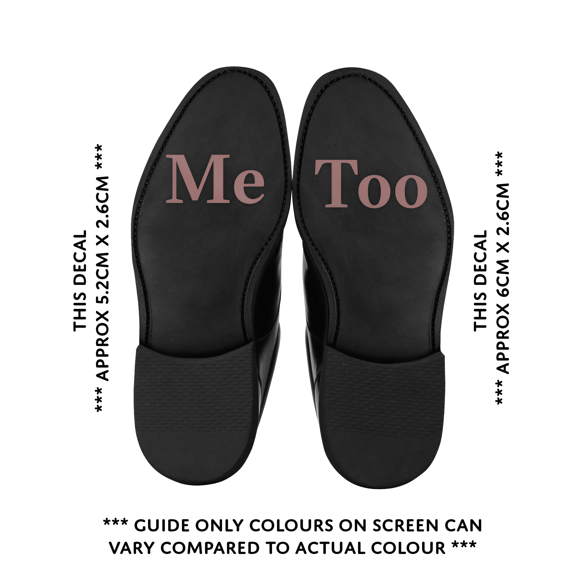Wedding Day Shoe Decals - "I Do" & "Me Too" (ROSE GOLD)