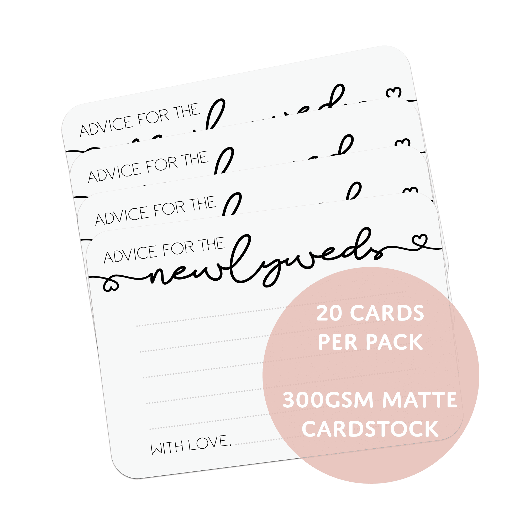 20 x Advice for the Newlyweds Cards | Bride and Groom Cards | Bride + Bride | Groom & Groom | Wedding Advice Cards | Advice for Newlyweds