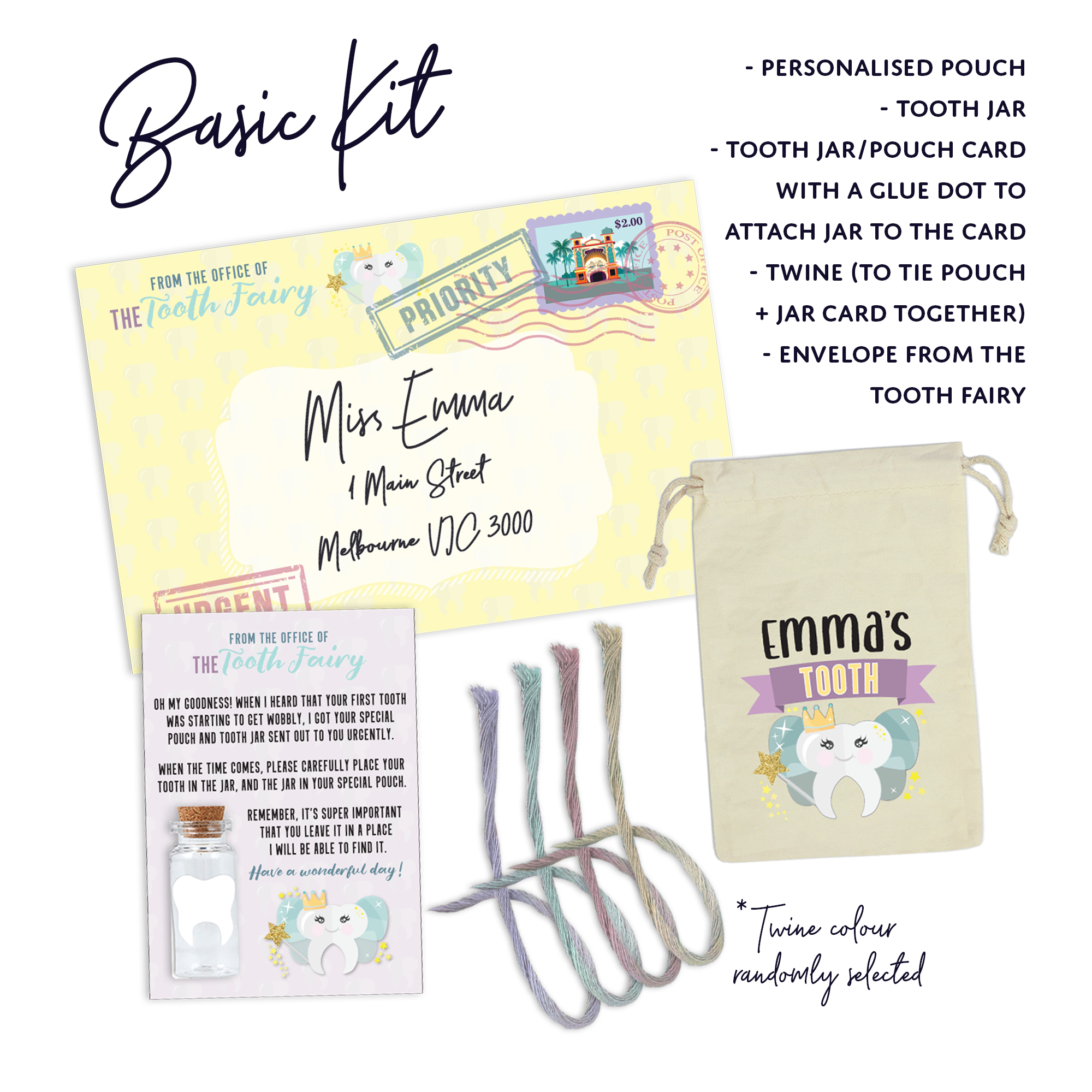 Personalised Tooth Fairy Kits (Shipping Included)*