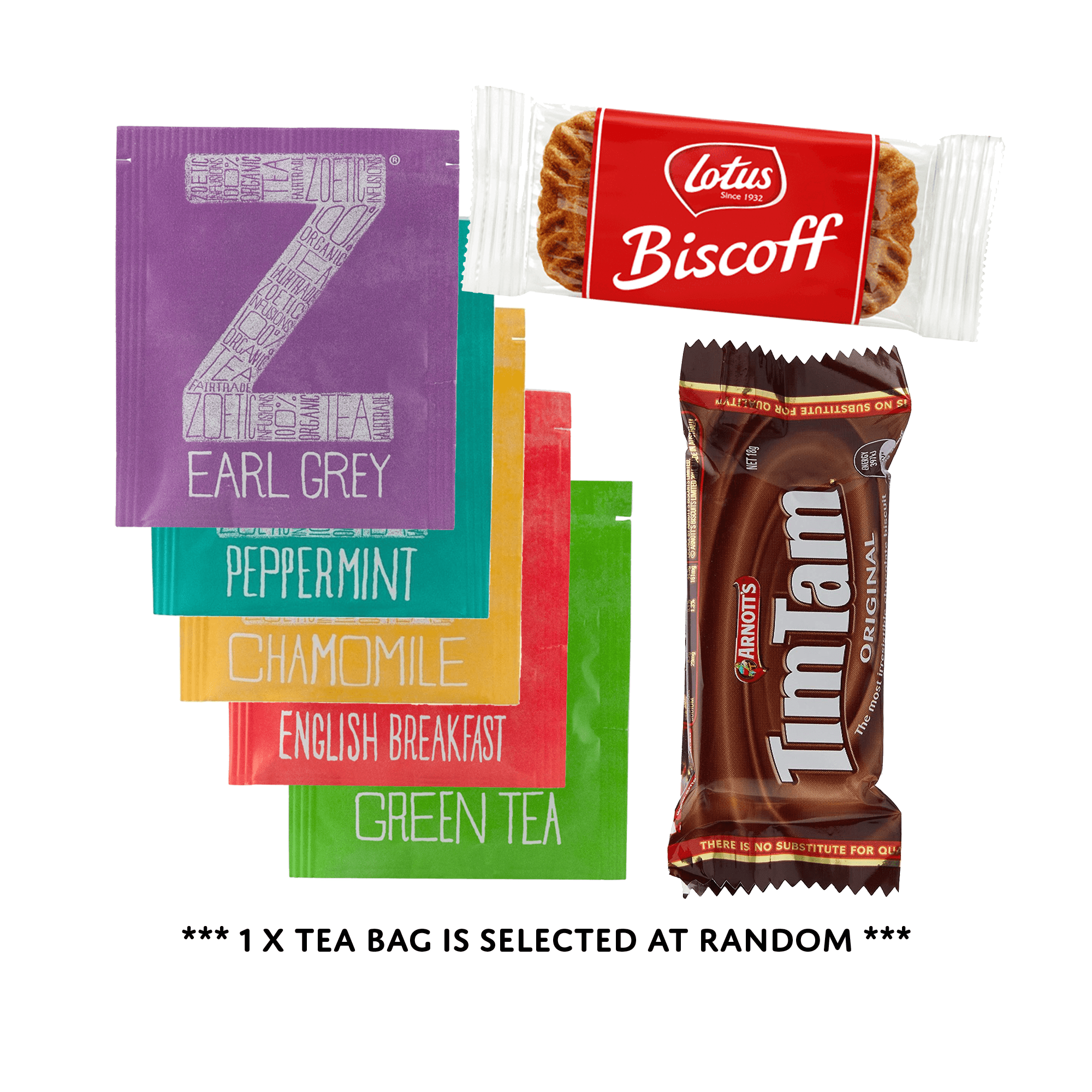 Morning Tea for the Bride to Be (Tea | 1 x Biscoff Cookie, 1 x Tim Tam)