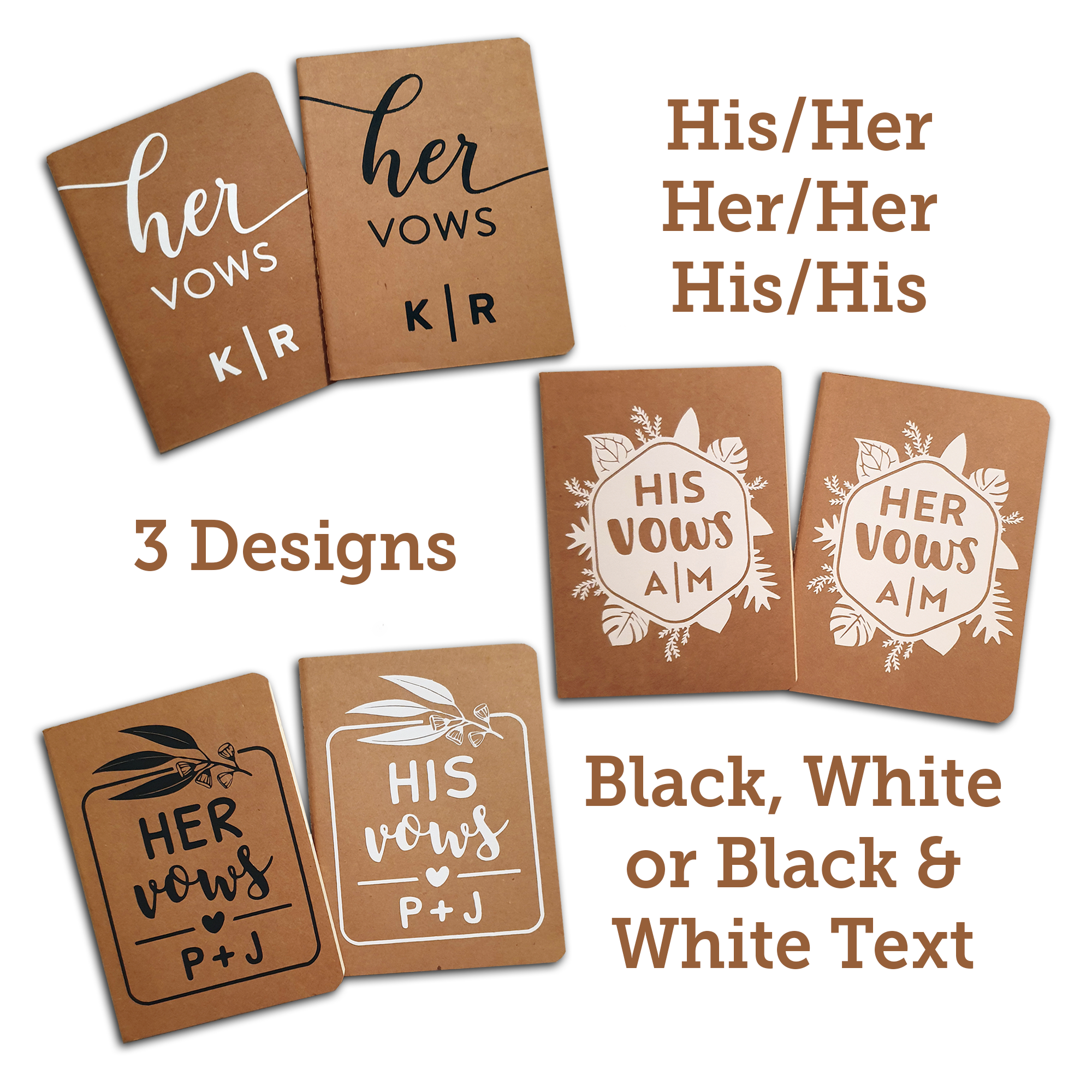 Set of 2 Wedding Vow Books | Personalised Wedding Vow Booklets