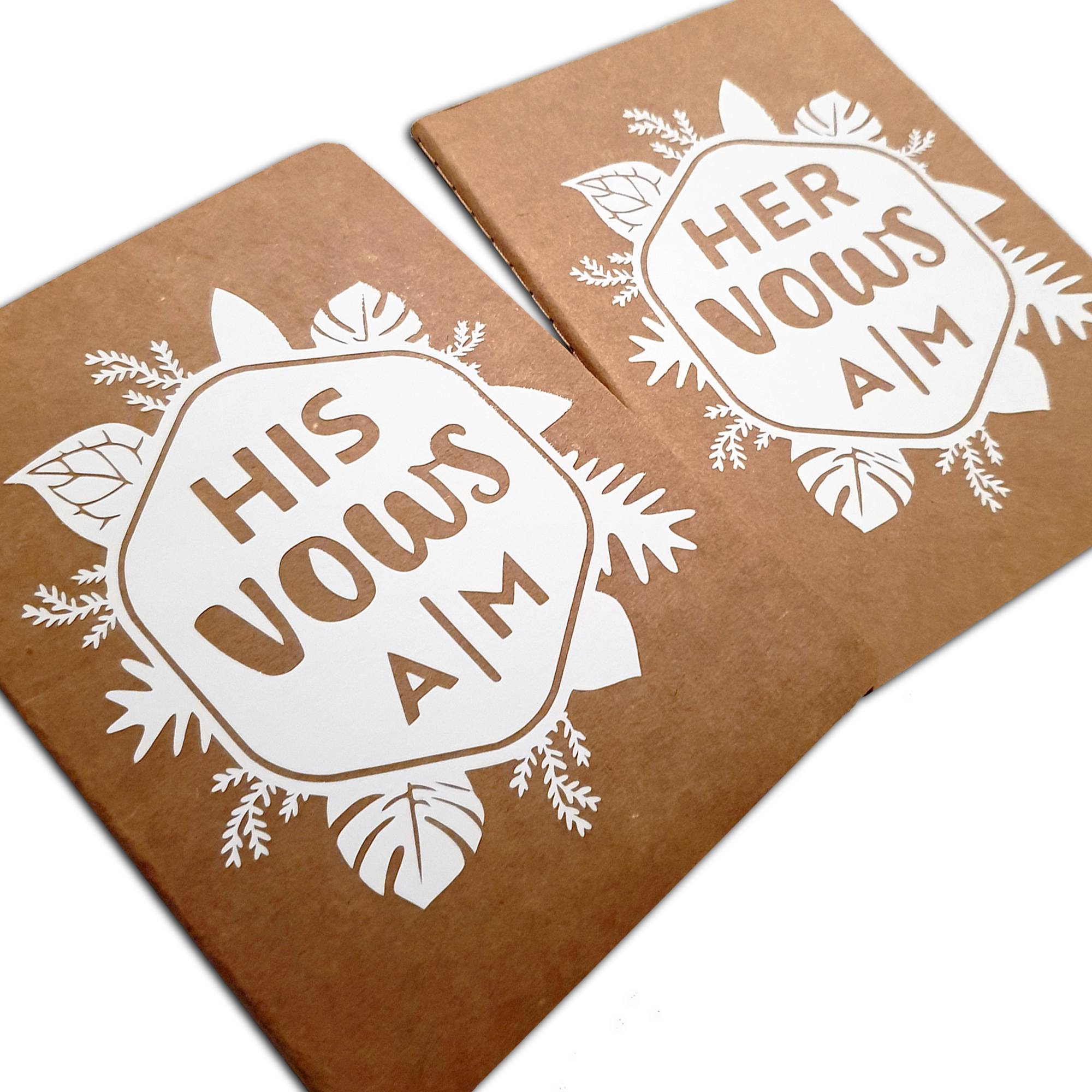 Set of 2 Wedding Vow Books | Personalised Wedding Vow Booklets