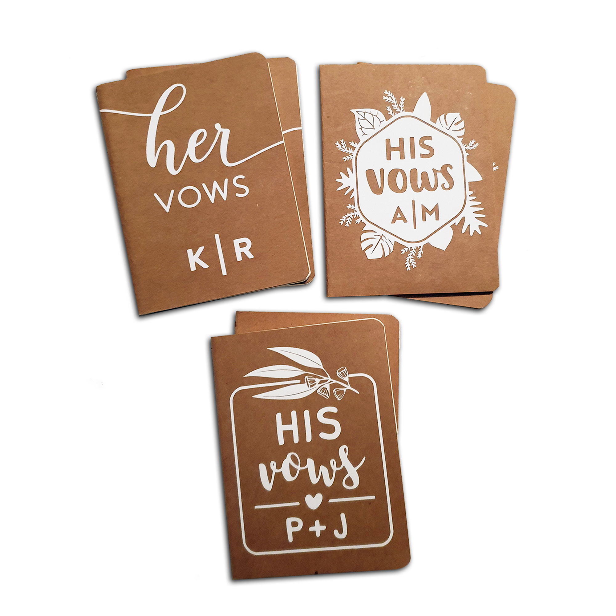 Set of 2 Wedding Vow Books | Personalised Wedding Vow Booklets