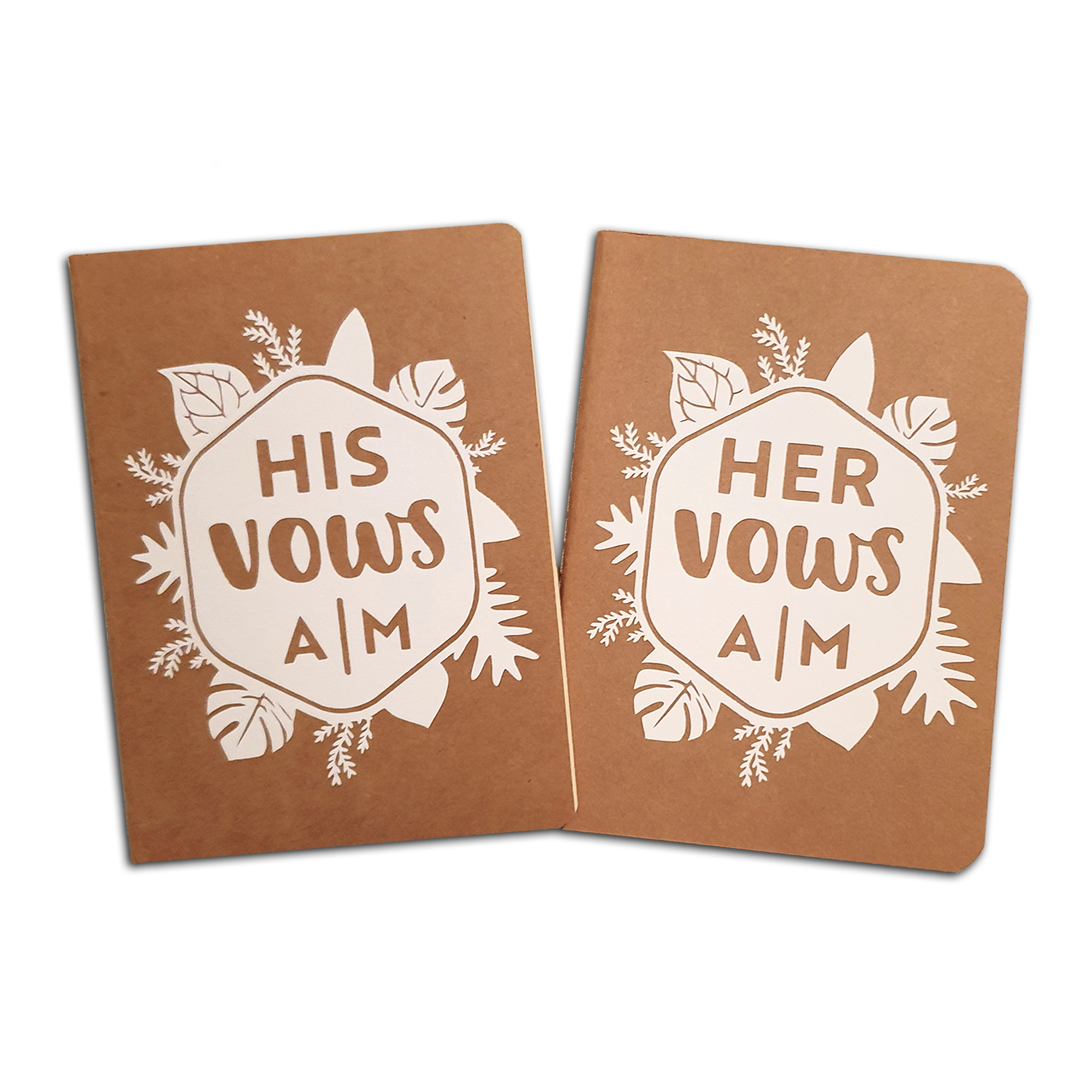 Set of 2 Wedding Vow Books | Personalised Wedding Vow Booklets