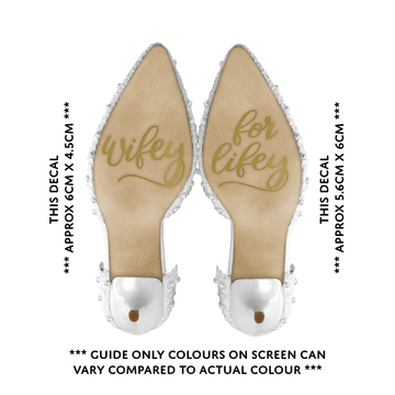 Wedding Day Shoe Decals - "Wifey" & "For Lifey" (GOLD)