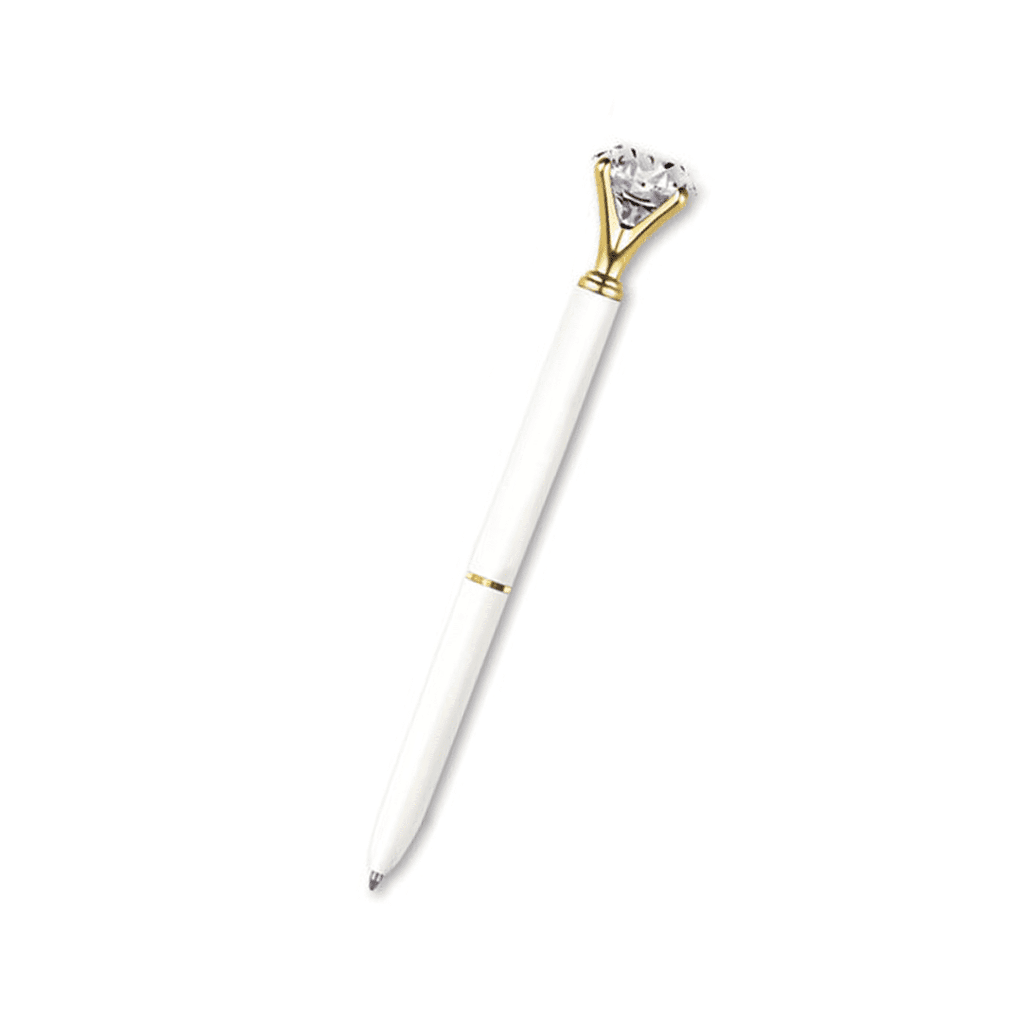 Novelty Diamond Pen (White) with Clear Case